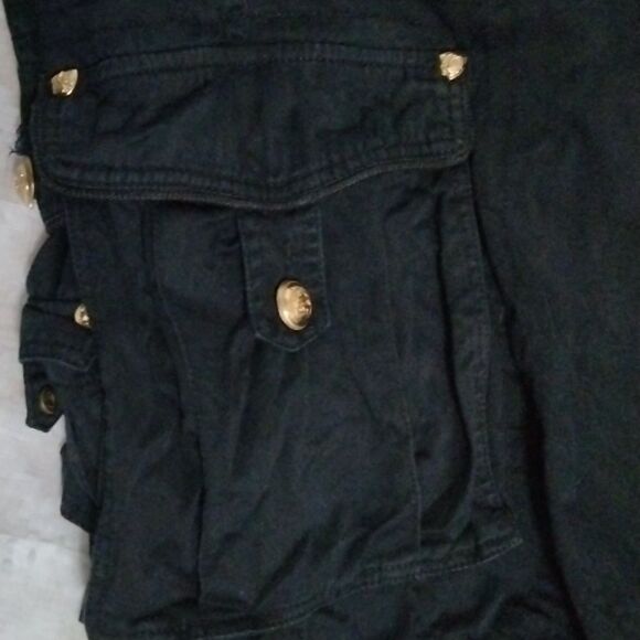 Coogi Black and Gold Embroidered Cargo Shorts Men Size 42 - Picture 3 of 10